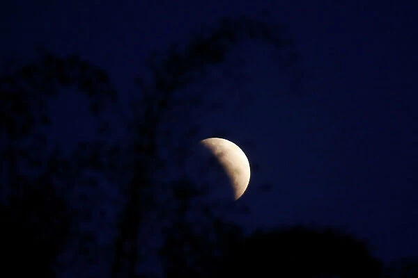A partial lunar eclipse is seen in Brasilia