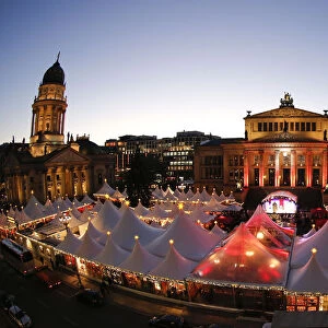 A general view shows the Christmas market at Gendarmenmarkt square in Berlin