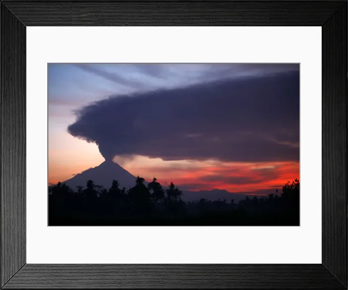 Framed Print : Mount Merapi volcano erupts, as seen from Mungkid village in Magelang in Indonesia s Framed Print : Mount Merapi volcano erupts, as seen from Mungkid village in Magelang in Indonesia s