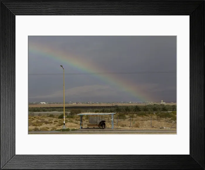 Framed Print : A rainbow appears near the West Bank city of Jericho