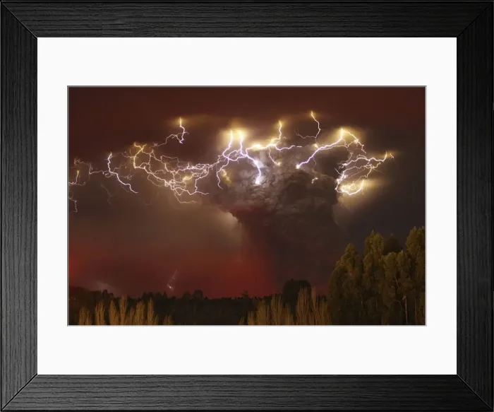 Framed Print : Lightning flashes around the ash plume of the Puyehue-Cordon Caulle volcano chain Framed Print : Lightning flashes around the ash plume of the Puyehue-Cordon Caulle volcano chain
