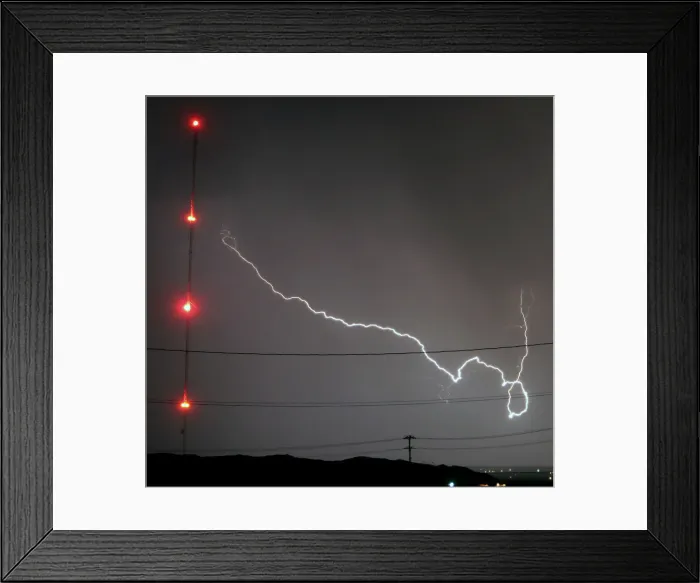 Framed Print : Lightning strikes across the skies of Twentynine Palms in California during monsoon Framed Print : Lightning strikes across the skies of Twentynine Palms in California during monsoon