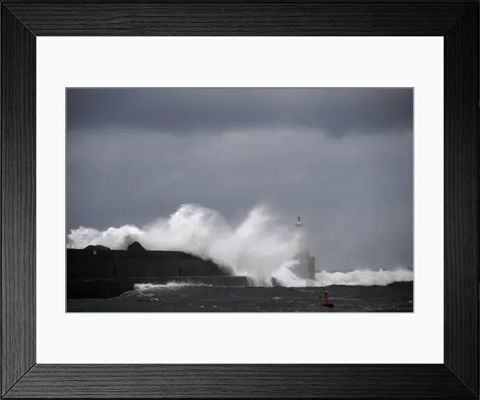 Framed Print : Huge waves crash onto San Esteban de Pravia seafront in the northern Spanish region Framed Print : Huge waves crash onto San Esteban de Pravia seafront in the northern Spanish region