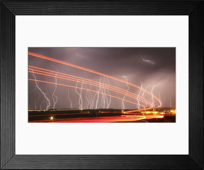 Framed Print : Mass lightning bolts light up night skies by Daggett airport Framed Print : Mass lightning bolts light up night skies by Daggett airport