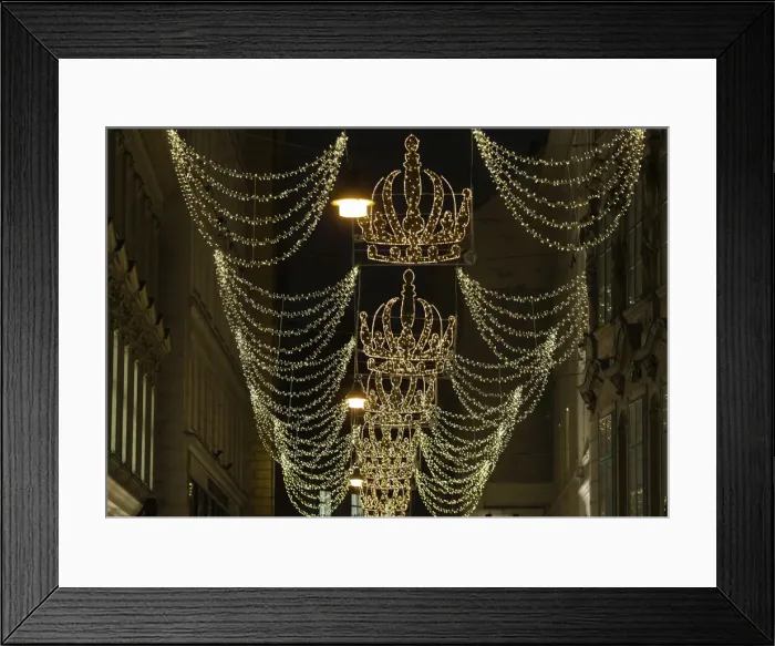 Framed Print : The Christmas illumination of shopping street Habsburgergasse is pictured in Vienna