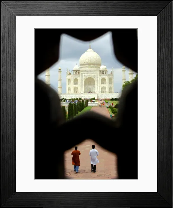Framed Print : Tourists visit the Taj Mahal in the tourist city of Agra Framed Print : Tourists visit the Taj Mahal in the tourist city of Agra