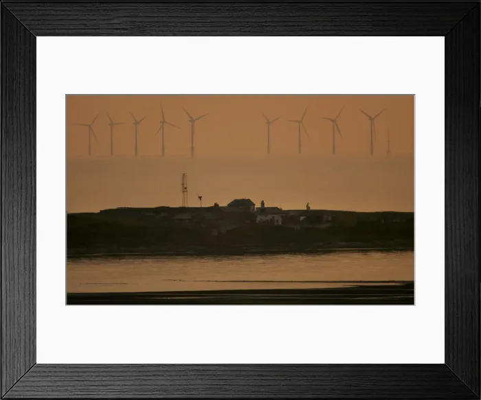 Framed Print : The sun sets behind the North Hoyle offshore wind farm Framed Print : The sun sets behind the North Hoyle offshore wind farm