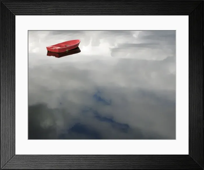 Framed Print : A rowing boat floats as clouds are reflected on Loch Linnhe in Fort William Framed Print : A rowing boat floats as clouds are reflected on Loch Linnhe in Fort William