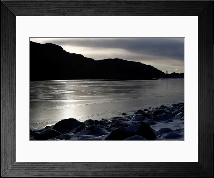 Framed Print : Loch Long is frozen over at Arrochar, Scotland Framed Print : Loch Long is frozen over at Arrochar, Scotland