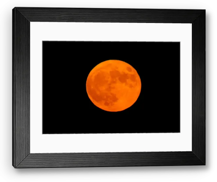 Framed Print : An orange full moon rises in the Strait of Gibraltar Framed Print : An orange full moon rises in the Strait of Gibraltar