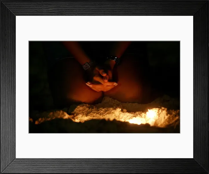 Framed Print : Brazilian woman prays on Copacabana beach in Rio de Janeiro Framed Print : Brazilian woman prays on Copacabana beach in Rio de Janeiro