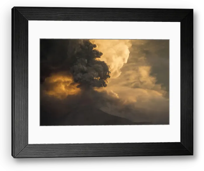 Framed Print : The Tungurahua volcano erupts in Banos