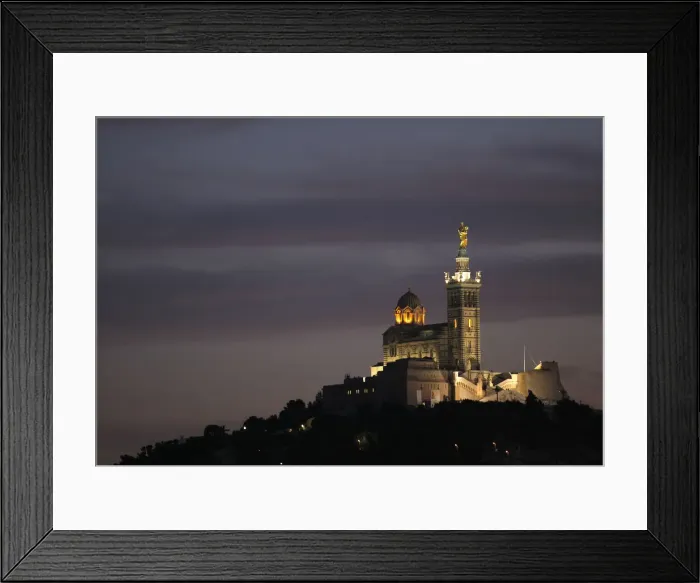 Framed Print : General view of the Notre-Dame de la Garde basilica in Marseille Framed Print : General view of the Notre-Dame de la Garde basilica in Marseille