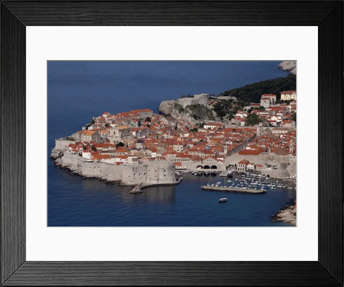 Framed Print : A view shows Croatias UNESCO protected medieval town of Dubrovnik Framed Print : A view shows Croatias UNESCO protected medieval town of Dubrovnik