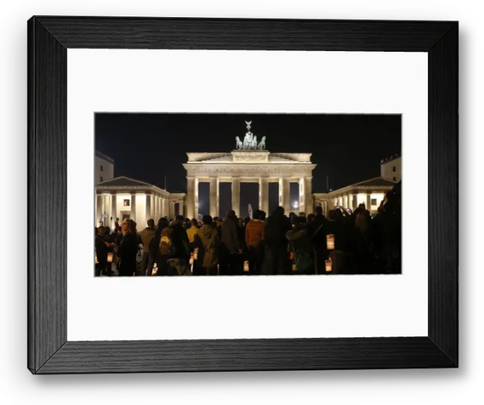 Framed Print : The Brandenburger Tor gate is pictured before Earth Hour in Berlin Framed Print : The Brandenburger Tor gate is pictured before Earth Hour in Berlin