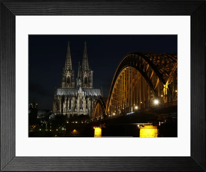 Framed Print : UNESCO World Heritage Cologne Cathedral and the Hohenzollern railway bridge along Framed Print : UNESCO World Heritage Cologne Cathedral and the Hohenzollern railway bridge along