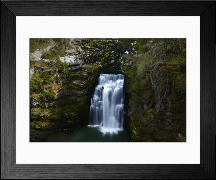 Framed Print : The Saut du Doubs waterfall is seen on the border between Switzerland and France in Framed Print : The Saut du Doubs waterfall is seen on the border between Switzerland and France in