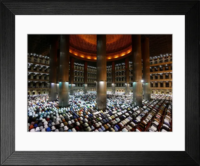 Framed Print : Indonesian Muslims pray at the first day of holy fasting month of Ramadan at Istiqlal Framed Print : Indonesian Muslims pray at the first day of holy fasting month of Ramadan at Istiqlal