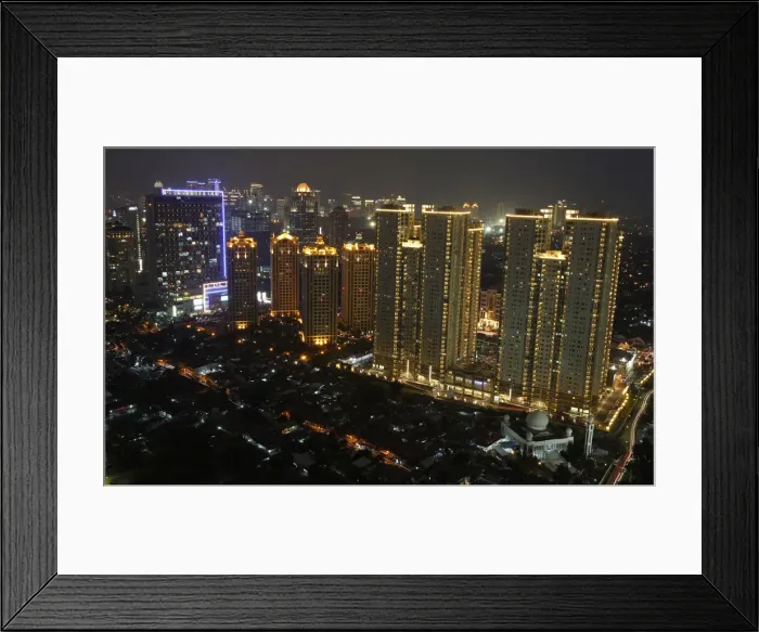 Framed Print : An aerial view of Indonesias capital city of Jakarta