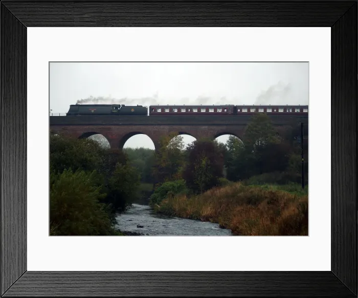 Framed Print : A steam train travels along the East Lancashire Railways line near over Roch Valley