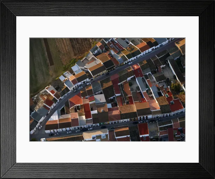Framed Print : An aerial view of Rociana village near Donana Natural Reserve, southwest Spain Framed Print : An aerial view of Rociana village near Donana Natural Reserve, southwest Spain
