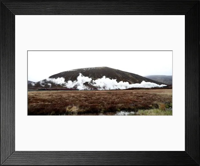 Framed Print : The Flying Scotsman steam train travels north through the Drumochter Pass, Scotland