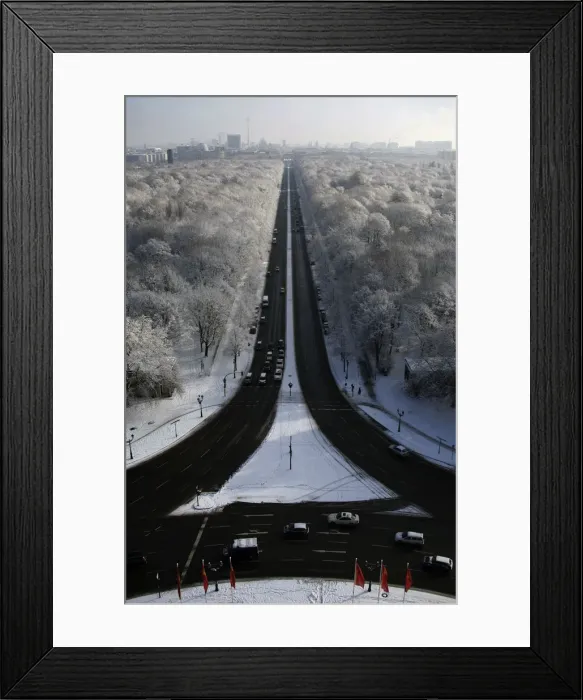 Framed Print : A general view shows the snow-covered Tiergarten park in Berlin Framed Print : A general view shows the snow-covered Tiergarten park in Berlin