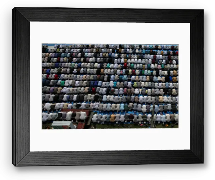 Framed Print : Kashmiris offer Eid-al-Adha prayers at a mosque during restrictions after the scrapping Framed Print : Kashmiris offer Eid-al-Adha prayers at a mosque during restrictions after the scrapping