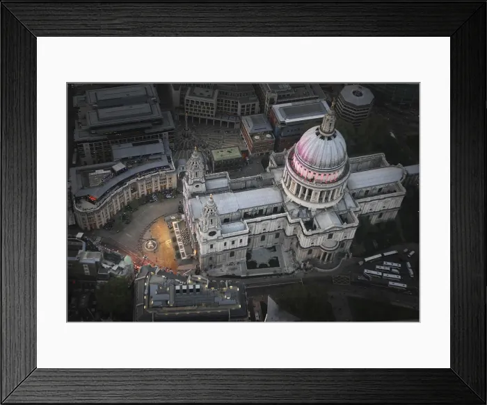 Framed Print : Aerial view of St Pauls Cathedral during the City Salute pageant in central London