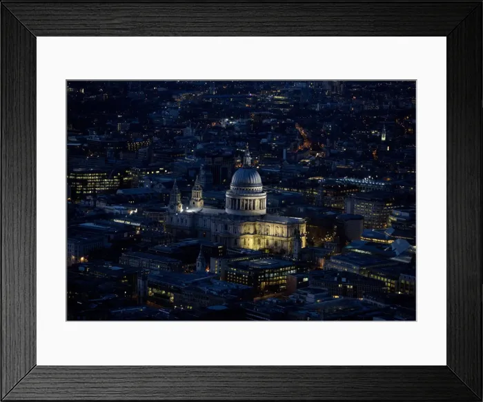 Framed Print : St. Pauls Cathedral is pictured from The View gallery at the Shard in London Framed Print : St. Pauls Cathedral is pictured from The View gallery at the Shard in London