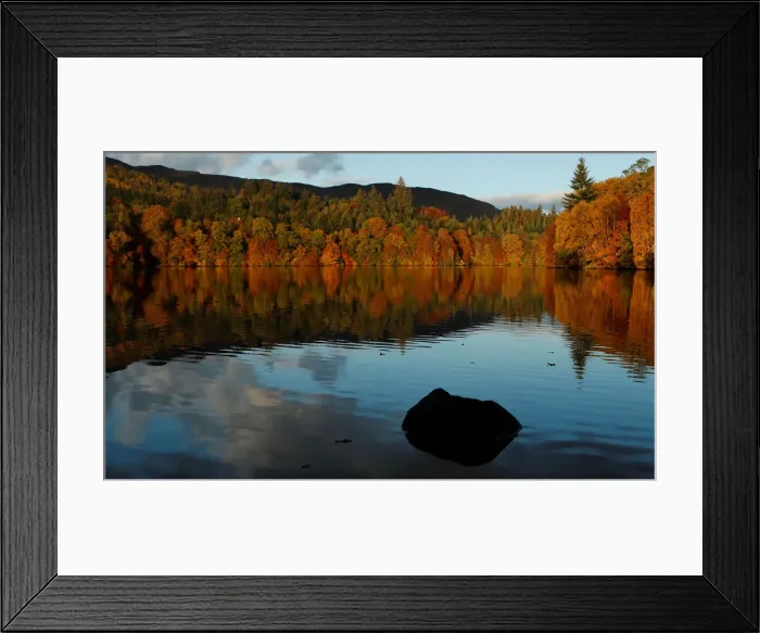 Framed Print : Autumn leaves are reflected on Loch Faskally, Pitlochry, Scotland Framed Print : Autumn leaves are reflected on Loch Faskally, Pitlochry, Scotland