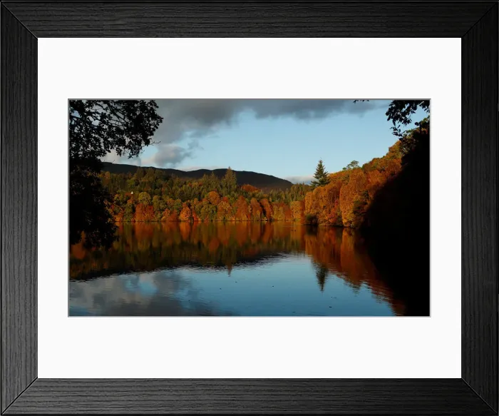 Framed Print : Autumn leaves are reflected on Loch Faskally, Pitlochry, Scotland Framed Print : Autumn leaves are reflected on Loch Faskally, Pitlochry, Scotland