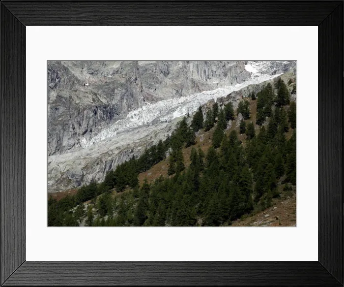 Framed Print : A segment of the Planpincieux glacier is seen on the Italian side of the Mont Blanc