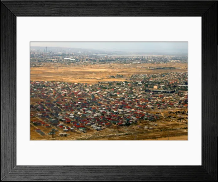 Framed Print : An aerial view of Baku city is pictured through the window of Turkish Airlines airplane Framed Print : An aerial view of Baku city is pictured through the window of Turkish Airlines airplane