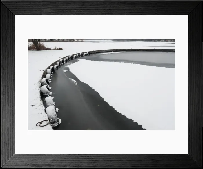 Framed Print : Partly frozen Svisloch river is seen in Minsk Framed Print : Partly frozen Svisloch river is seen in Minsk