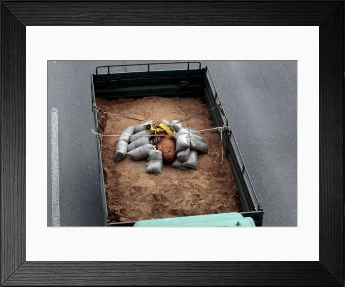 Framed Print : A 250 kg World War Two bomb that was found during excavation works at a gas station