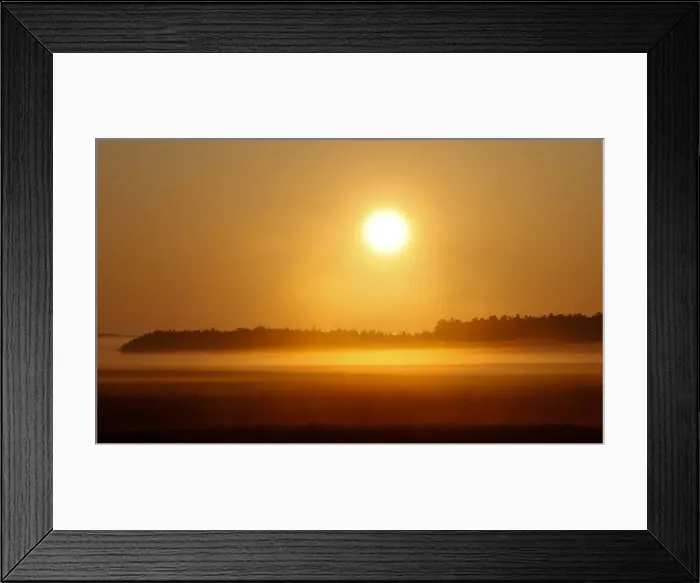 Framed Print : Sun rises over foggy field near the village of Khatenchytsy Framed Print : Sun rises over foggy field near the village of Khatenchytsy
