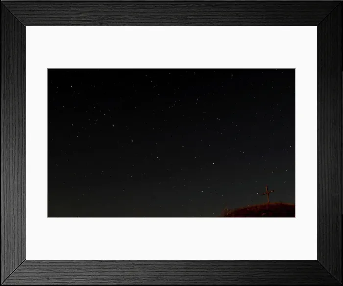 Framed Print : The star constellation Ursa Mayor (Great Bear) is seen in the sky over Leeberg hill near Framed Print : The star constellation Ursa Mayor (Great Bear) is seen in the sky over Leeberg hill near