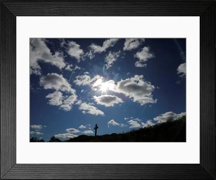Framed Print : A cross stands in Holy Land USA in Waterbury