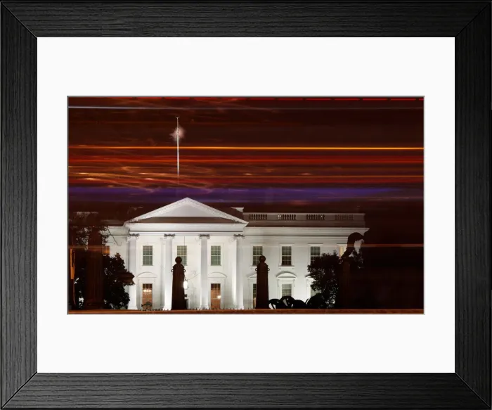 Framed Print : A view of the White House by night