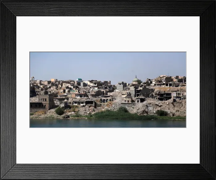 Framed Print : General view of the old city from the river side in Mosul