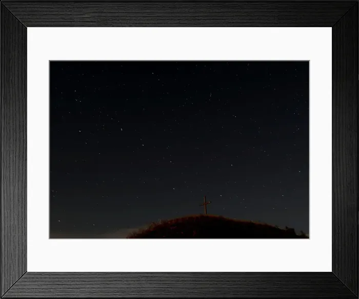 Framed Print : The star constellation Ursa Mayor (Great Bear) is seen in the sky over Leeberg hill near Framed Print : The star constellation Ursa Mayor (Great Bear) is seen in the sky over Leeberg hill near