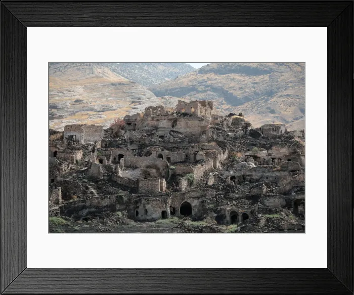 Framed Print : An old village near the ancient Hasankeyf fortress, which will be significantly submerged