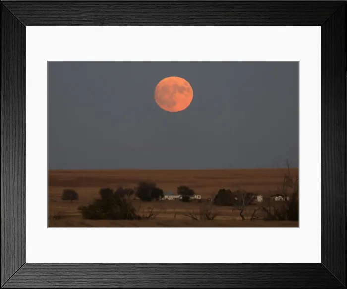 Framed Print : The moon rises over Stoneham Framed Print : The moon rises over Stoneham