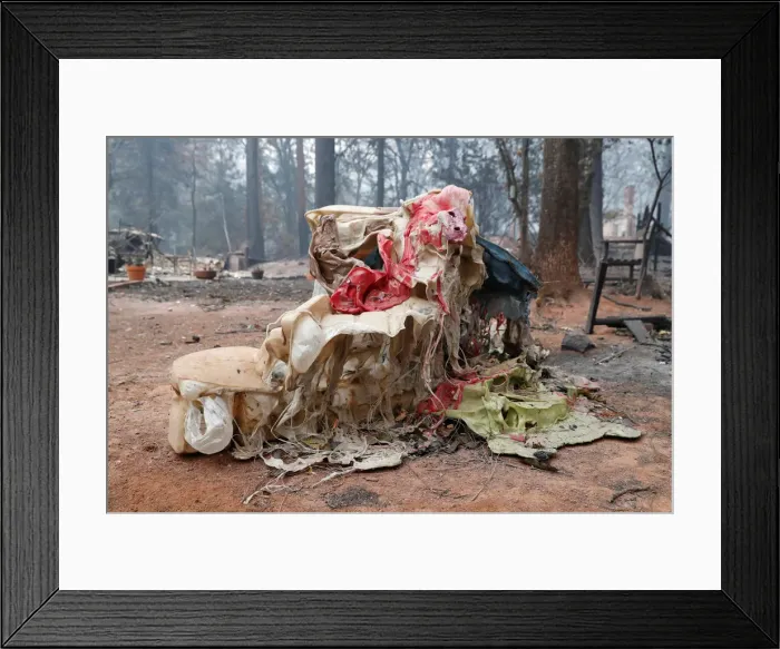 Framed Print : A childrens toy destroyed by the Camp Fire is seen in Paradise Framed Print : A childrens toy destroyed by the Camp Fire is seen in Paradise