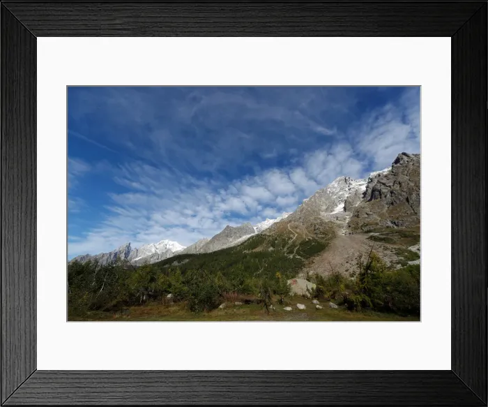 Framed Print : A general view of the Italian side of the Mont Blanc massif area Framed Print : A general view of the Italian side of the Mont Blanc massif area