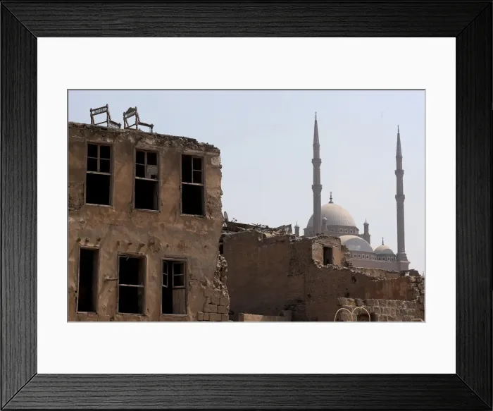 Framed Print : The Saladin Citadel as seen from the top of a building in the historic Darb al-Labbana Framed Print : The Saladin Citadel as seen from the top of a building in the historic Darb al-Labbana