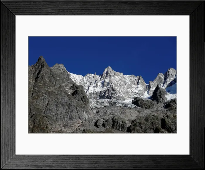 Framed Print : A segment of the Planpincieux glacier is seen on the Italian side of the Mont Blanc Framed Print : A segment of the Planpincieux glacier is seen on the Italian side of the Mont Blanc