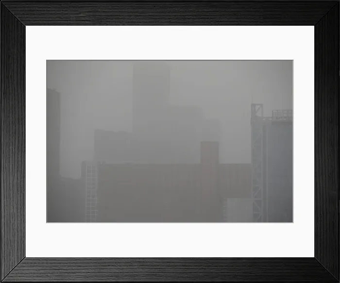 Framed Print : Buildings are seen as a dust storm hits Beijing Framed Print : Buildings are seen as a dust storm hits Beijing