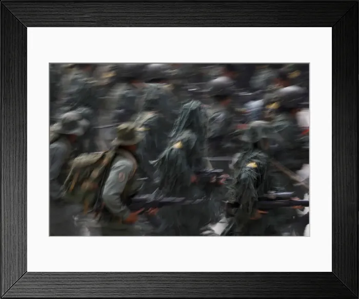 Framed Print : Soldiers take part in a military parade to celebrate the 207th anniversary of Venezuela s Framed Print : Soldiers take part in a military parade to celebrate the 207th anniversary of Venezuela s
